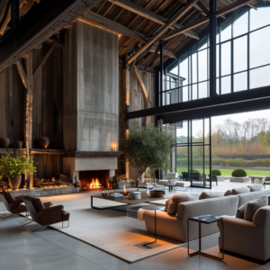 interior design, luxury living, barn house