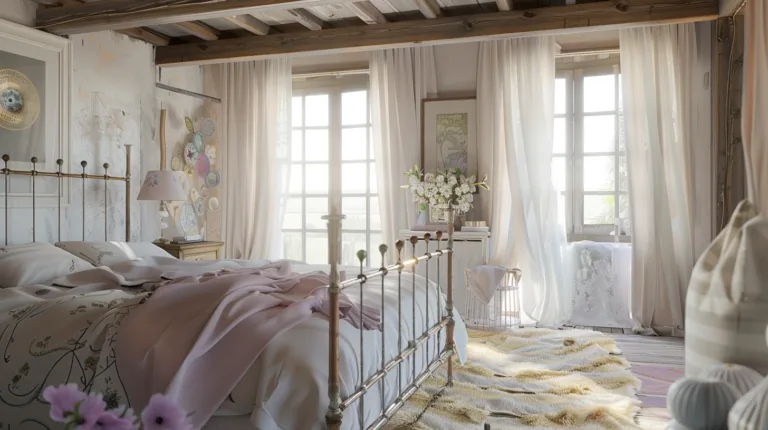 warm light pink bedroom