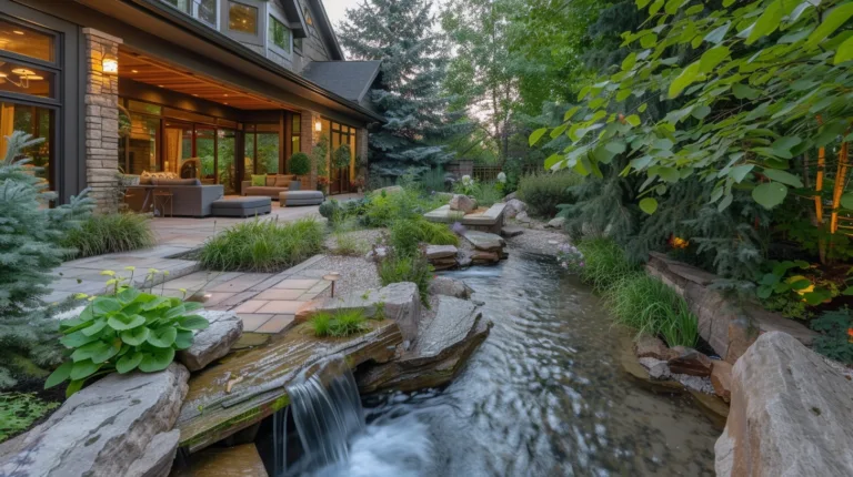 luxury rustic home pond